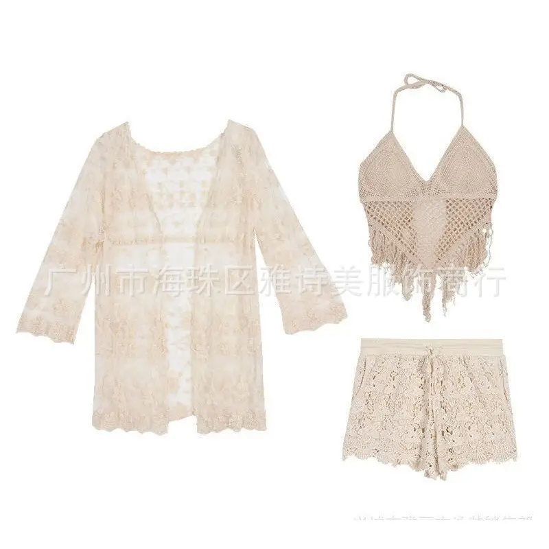 New Summer Lace Shorts Set with Tassel & Sunscreen - Image 49
