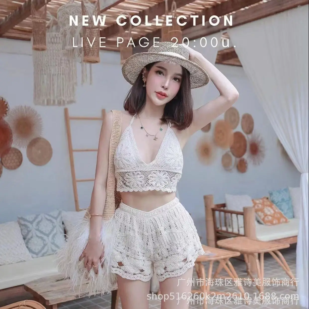 New Summer Lace Shorts Set with Tassel & Sunscreen - Image 56