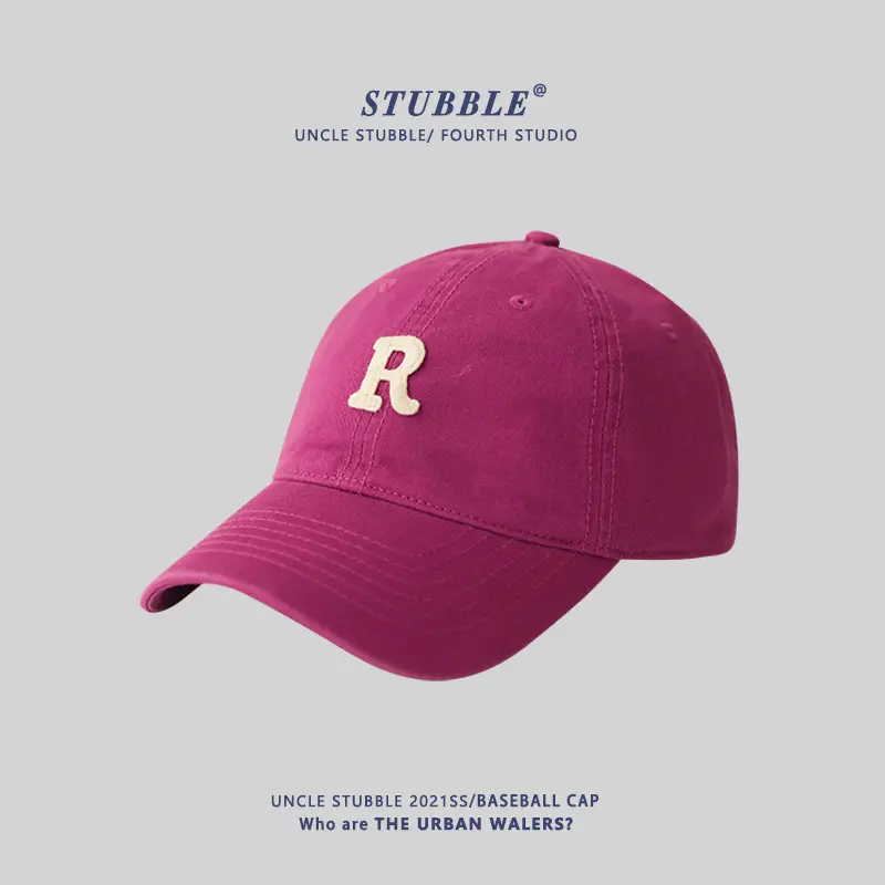 New R Letter Pink Baseball Cap Women Summer Korean Style - Image 11