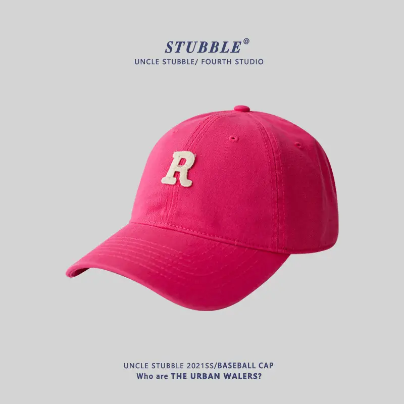 New R Letter Pink Baseball Cap Women Summer Korean Style - Image 4