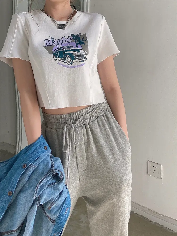 Women Printed T-Shirt Brown 2025 Summer Style — feature 11