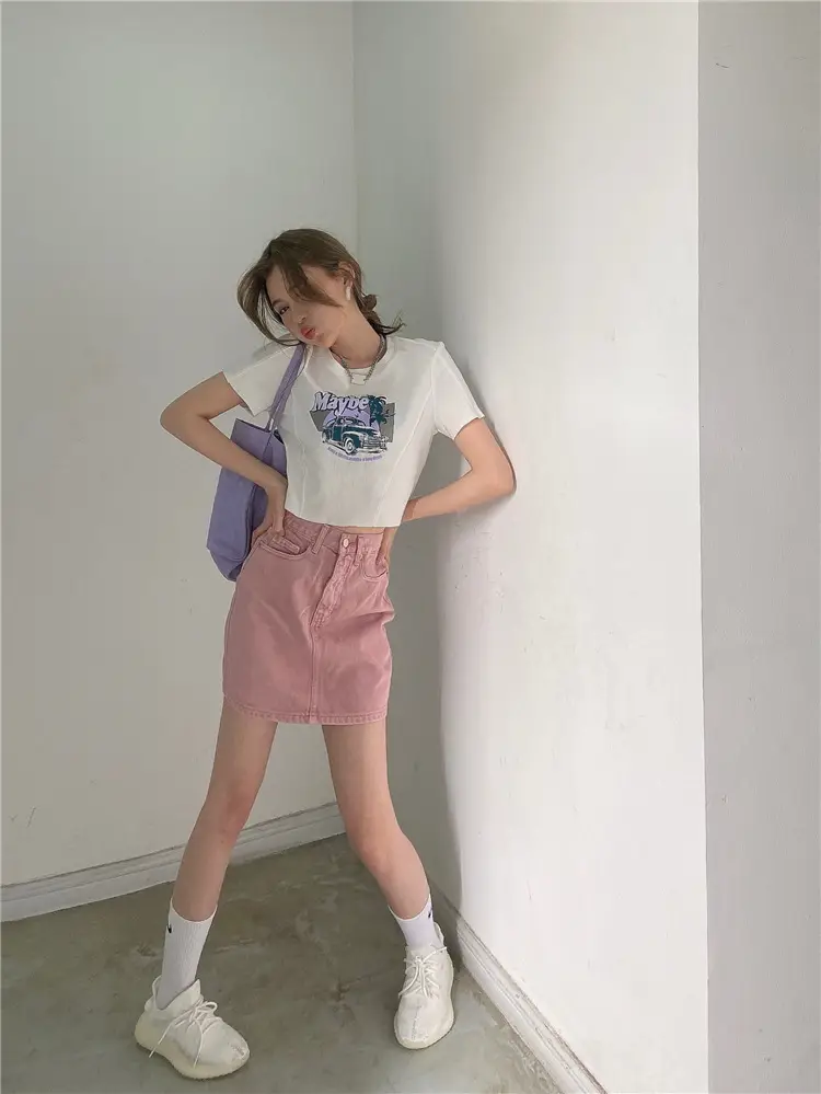 Women Printed T-Shirt Brown 2025 Summer Style — feature 6