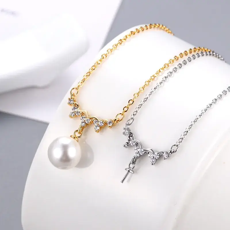 Silver Pearl Clavicle Necklace for Women - Image 3