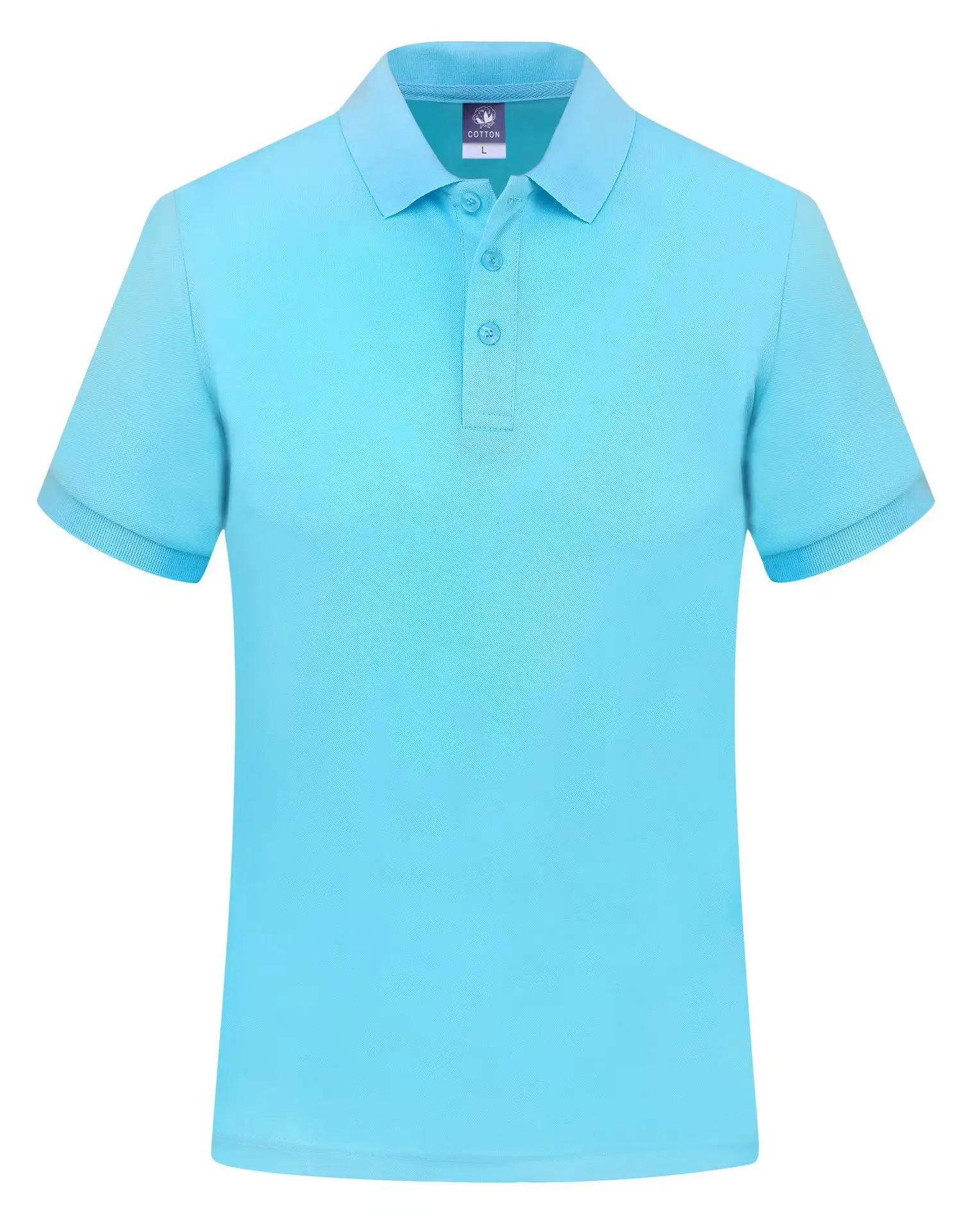Purple Cotton Polo Shirt for Men Short Sleeve Cozy Fit