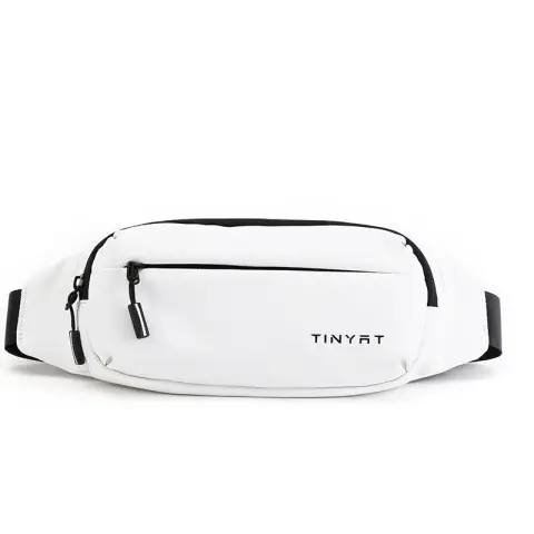 Men's White TINYAT Crossbody Phone Bag - Image 4