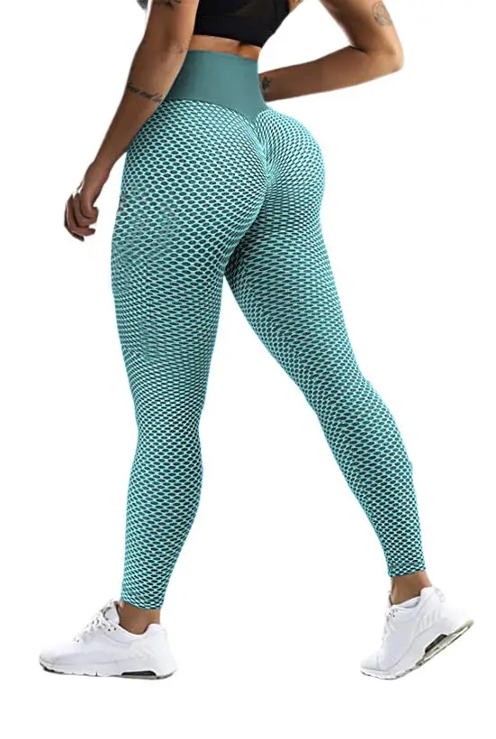Women's Black Honeycomb High Waist Yoga Pants - Image 10