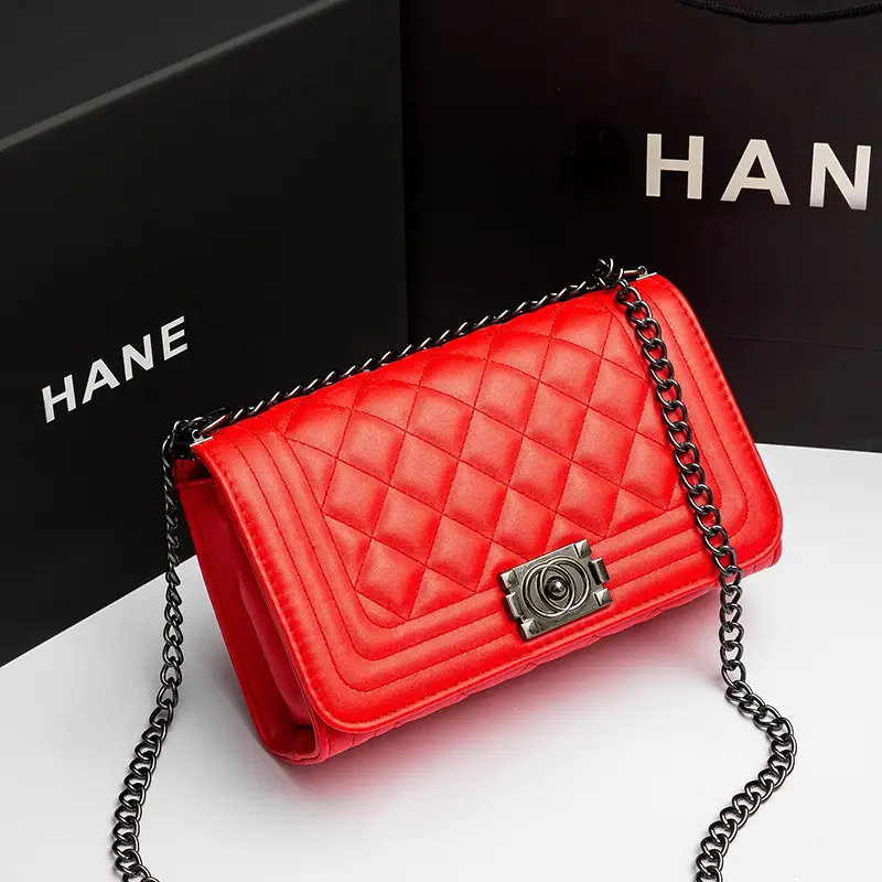 Red Diamond Chain Shoulder Bag for Women 2024 - Image 2