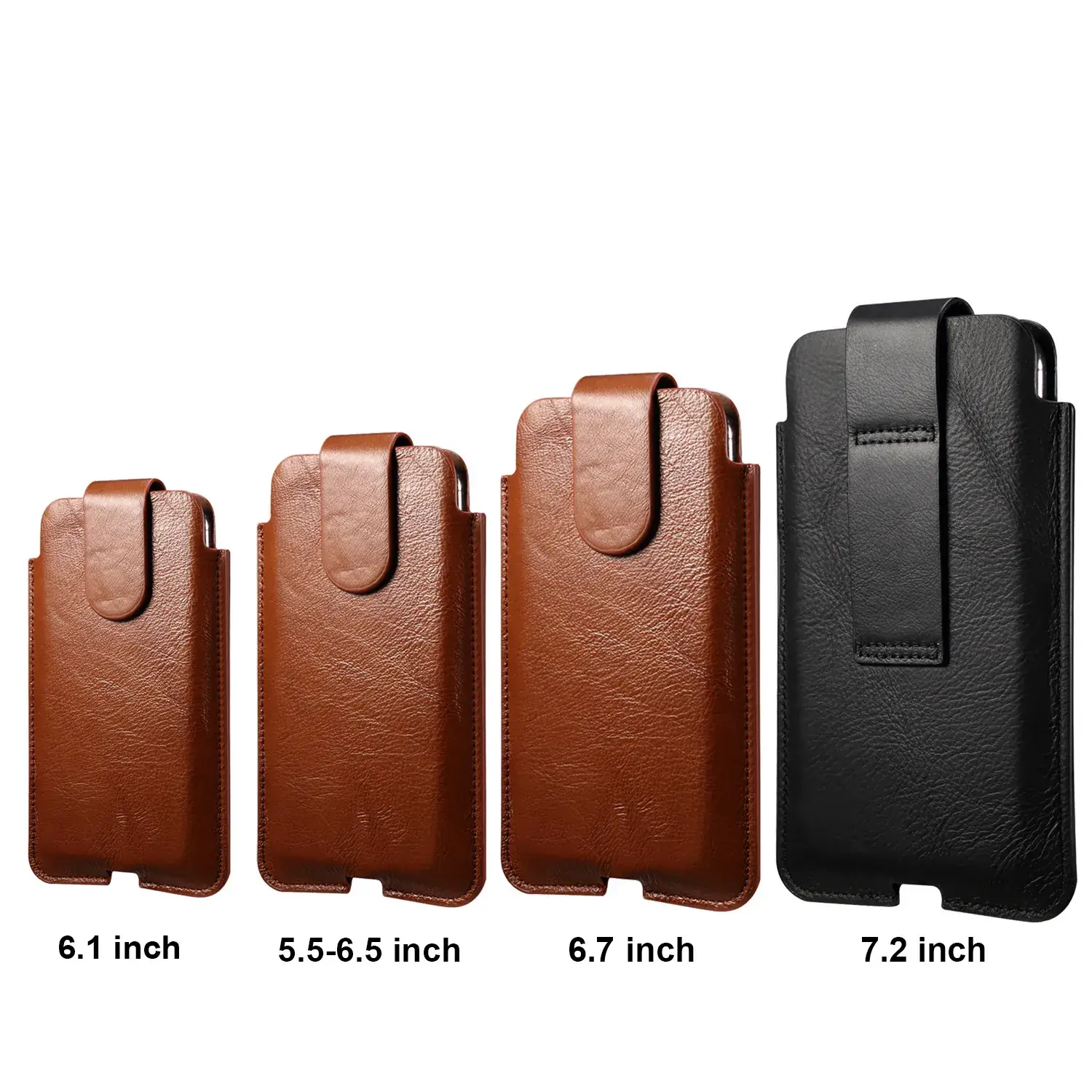 Universal Genuine Leather Magnetic Phone Case Black - Image 5