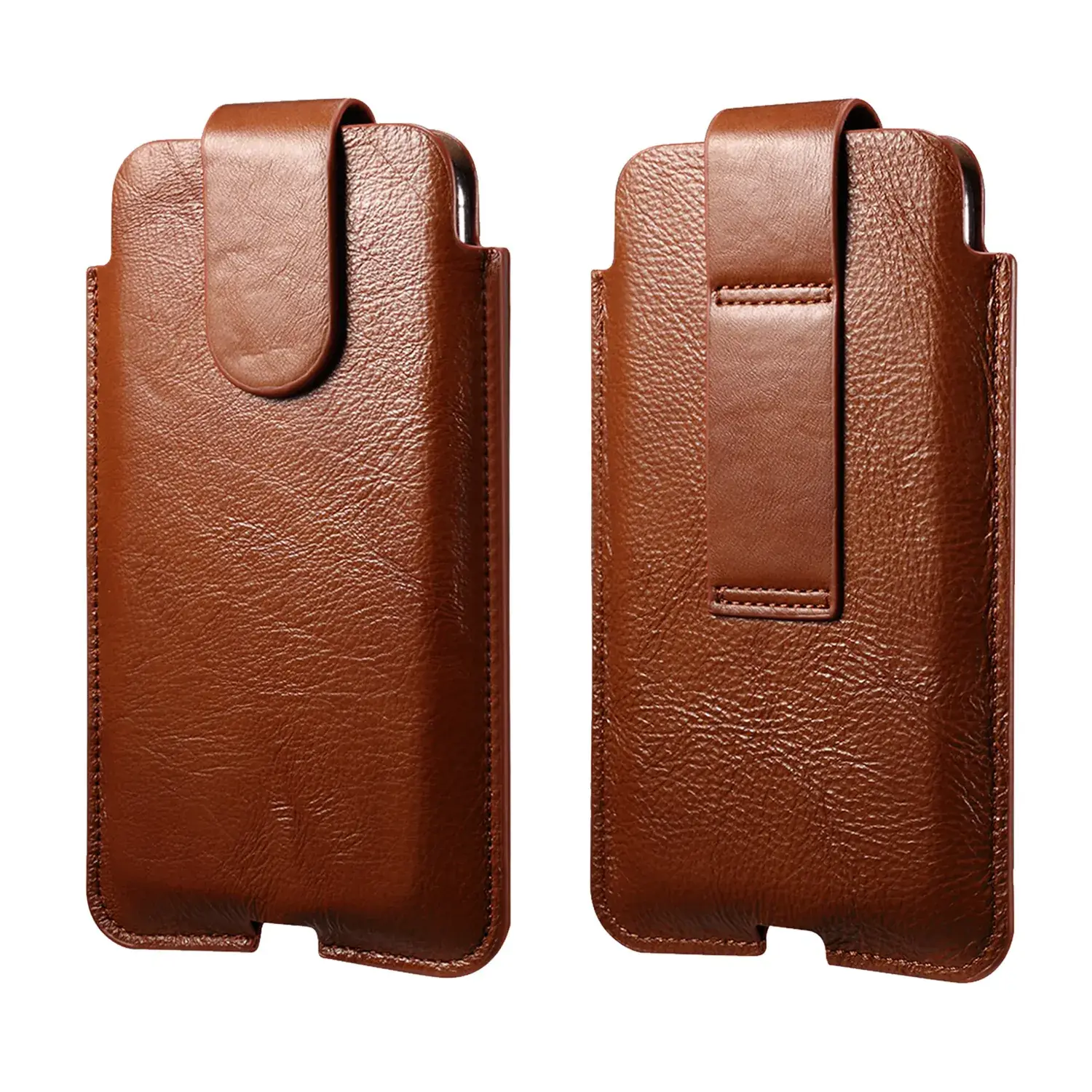 Universal Genuine Leather Magnetic Phone Case Black - Image 2