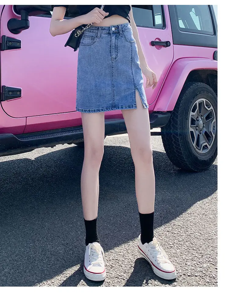 Women High Waist Denim Skirt Summer New Style — feature 11