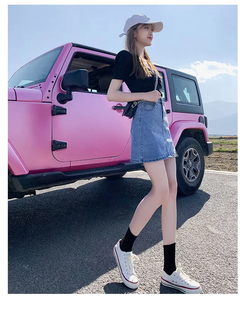 Women High Waist Denim Skirt Summer New Style — feature 12