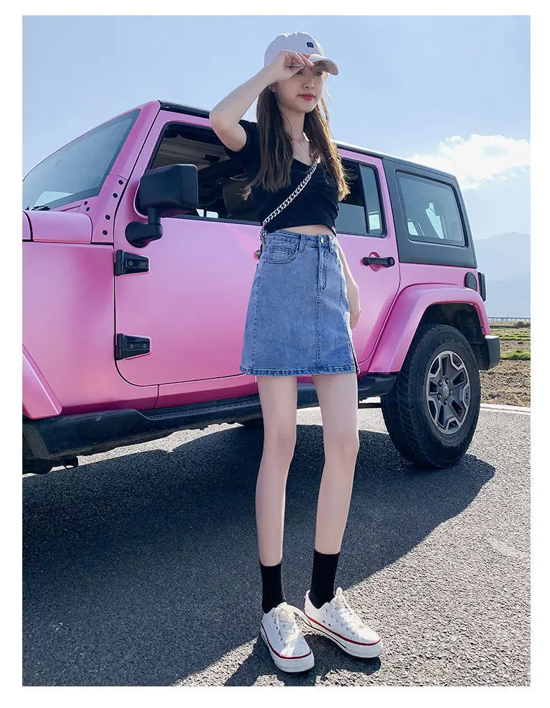Women High Waist Denim Skirt Summer New Style — feature 13