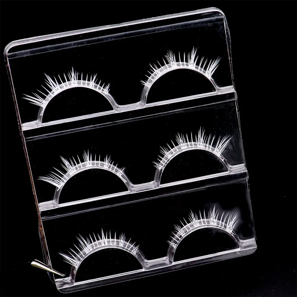 Double Eyelid False Lashes White Natural Short Blooming - Image 4