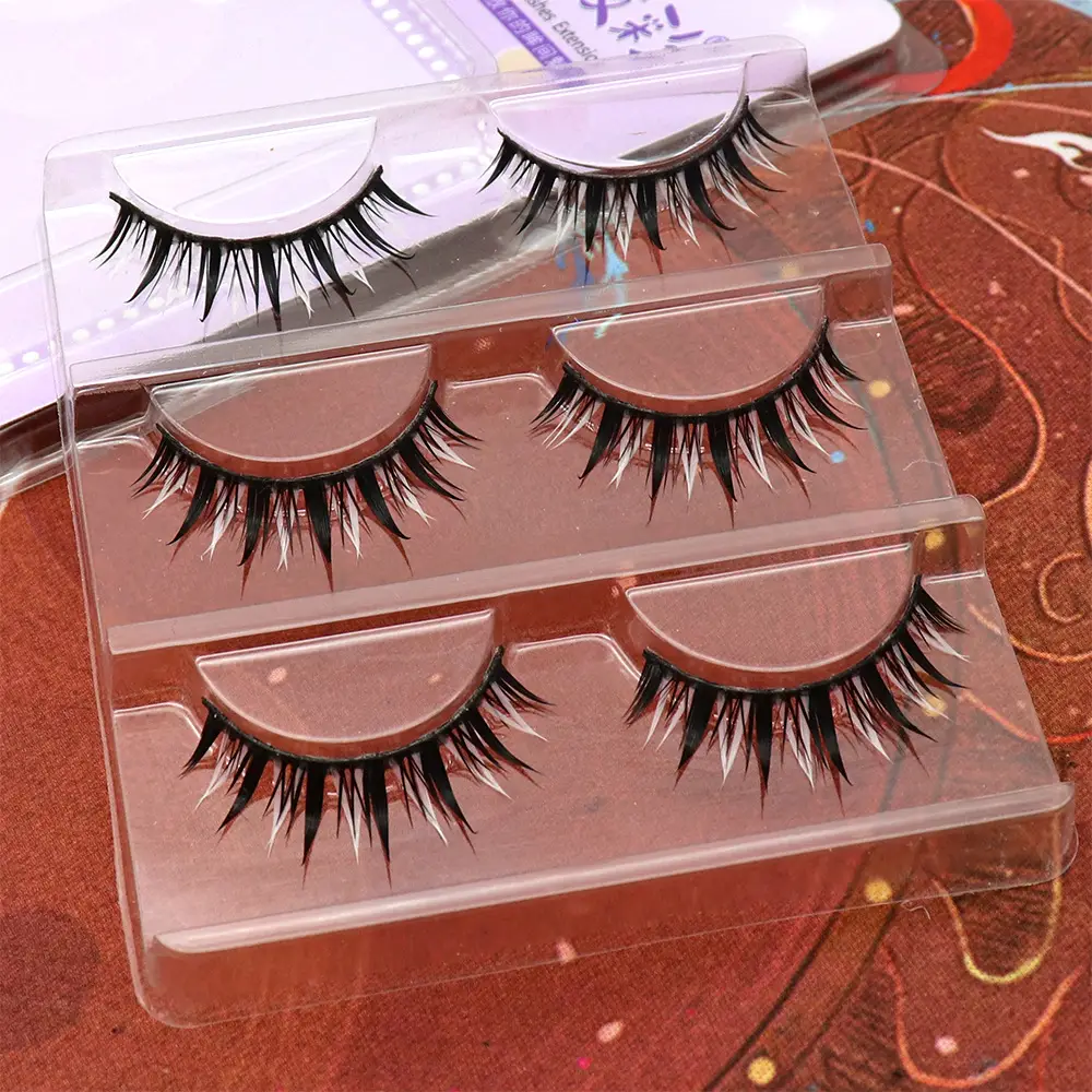 Double Eyelid False Lashes White Natural Short Blooming - Image 5