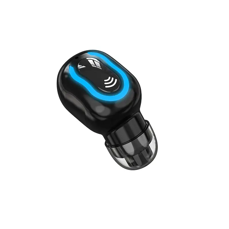 Mini Invisible Bluetooth Headset with Blue Light