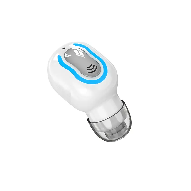 Mini Invisible Bluetooth Headset with Blue Light