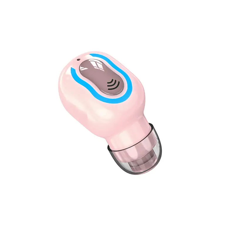 Mini Invisible Bluetooth Headset with Blue Light
