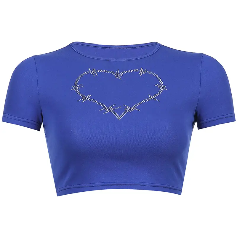 Black Heart Embroidered Women's T-Shirt - Image 3
