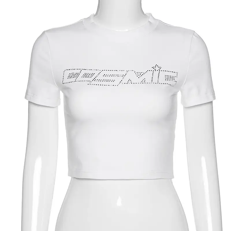 Women Black Embroidered Navel Crop Top with Beads Pattern
