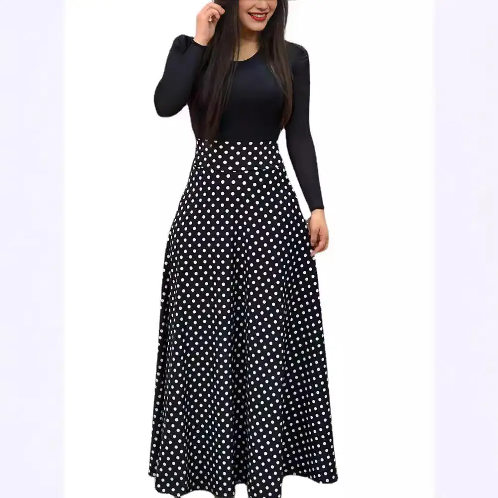 2025 Women's Black Polka Dot Swing Dress Large - Image 31