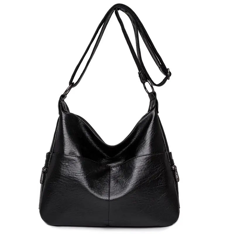 Black PU Leather Shoulder Bag for Women - Image 8