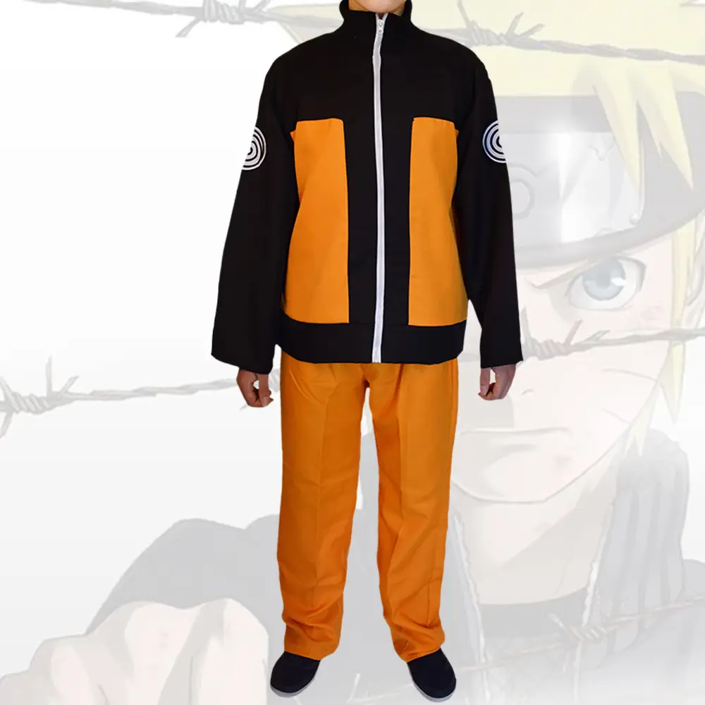 Naruto Anime Ninja Suit Orange Black Performance Outfit - Image 7