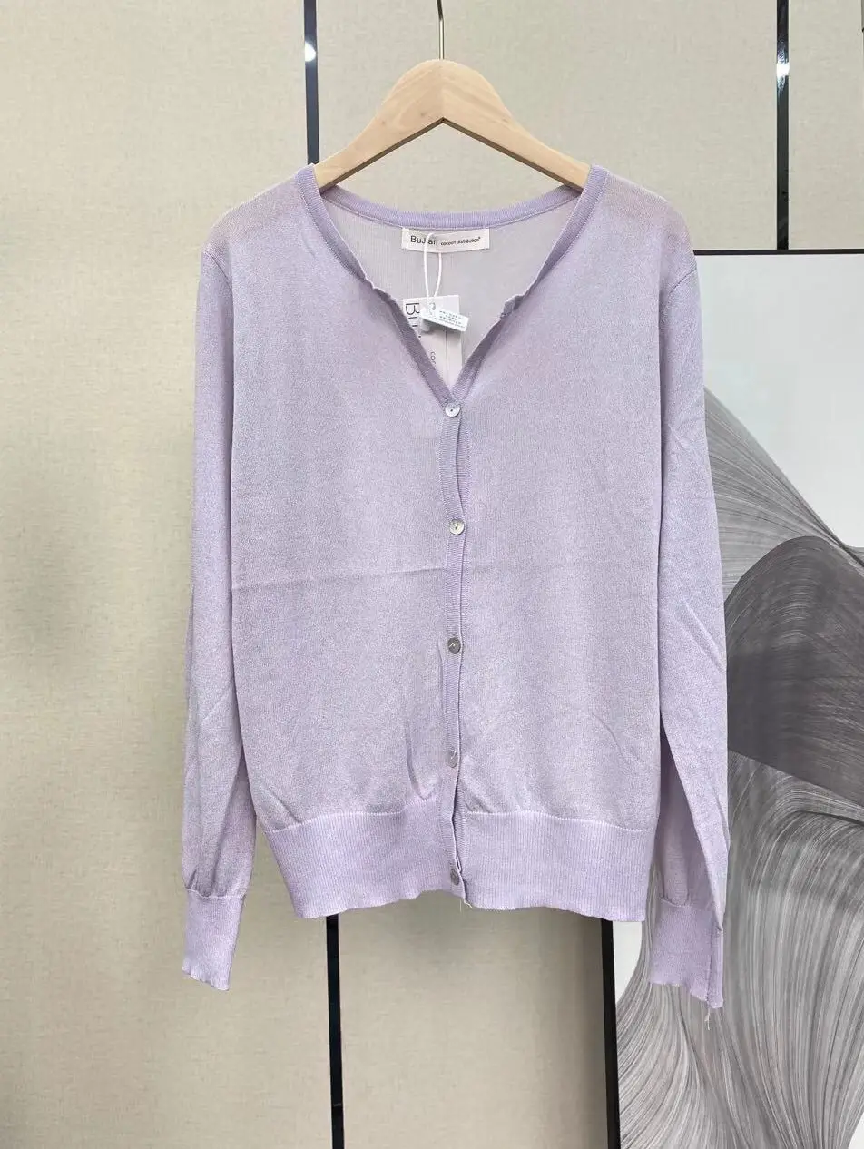 Women's Knitted Mustard Rice Grey Sweater with Silk Sleeve — feature 3