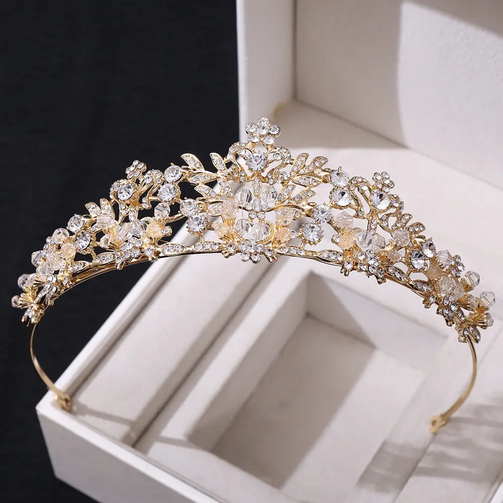 Mori Leaf Crystal Beads Wedding Headband