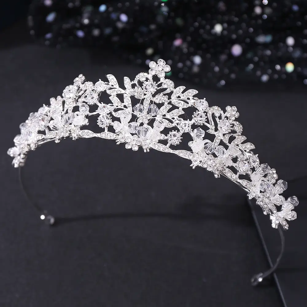 Mori Leaf Crystal Beads Wedding Headband
