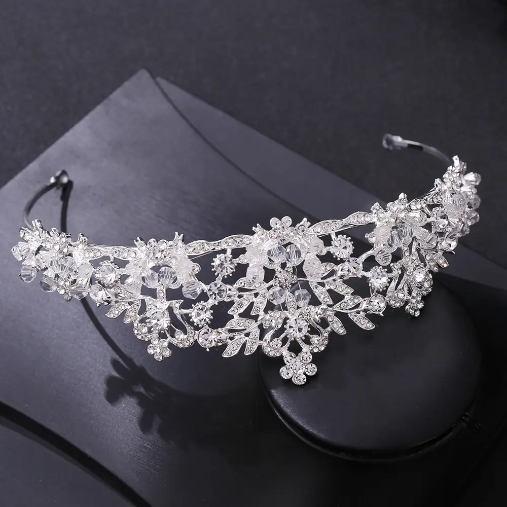 Mori Leaf Crystal Beads Wedding Headband