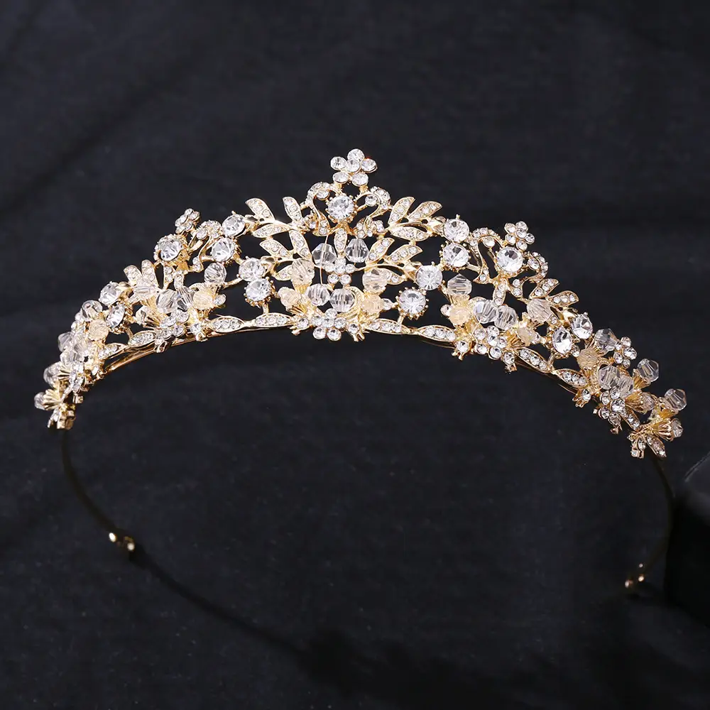 Mori Leaf Crystal Beads Wedding Headband