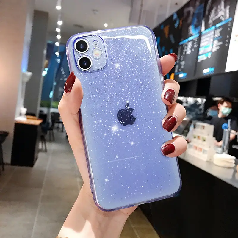 Transparent Silicone iPhone 17 Pro Max Case with Glitter Powder - Image 9