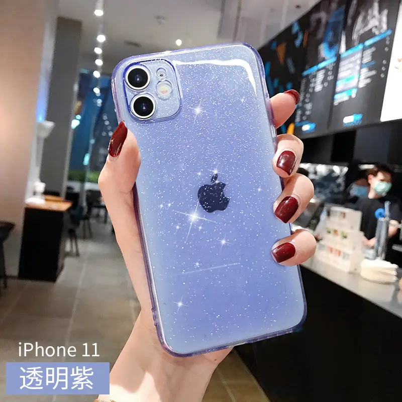 Transparent Silicone iPhone 17 Pro Max Case with Glitter Powder - Image 3