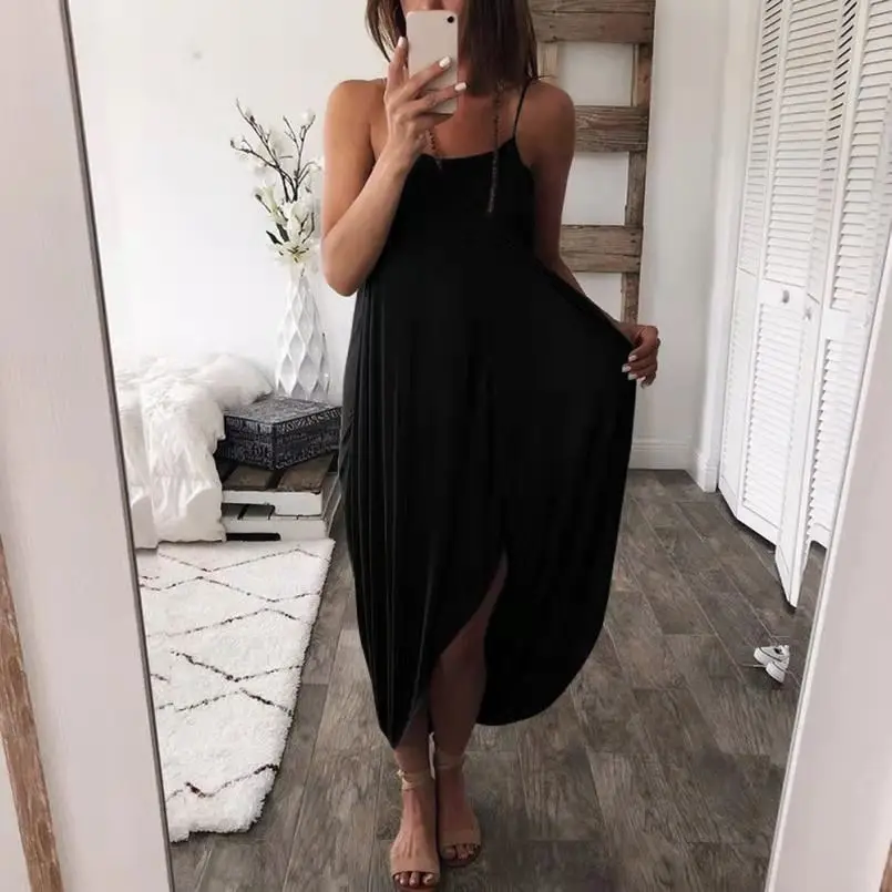 Beachy Knitted Asymmetrical Dress Nude Loose Fit - Image 2