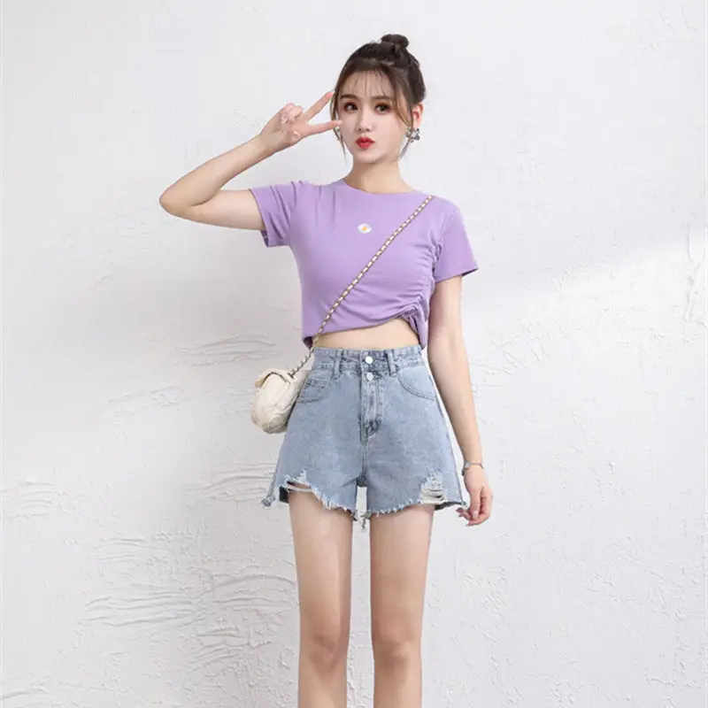 Women Denim Shorts High Waist Slimming 2021 - Image 6