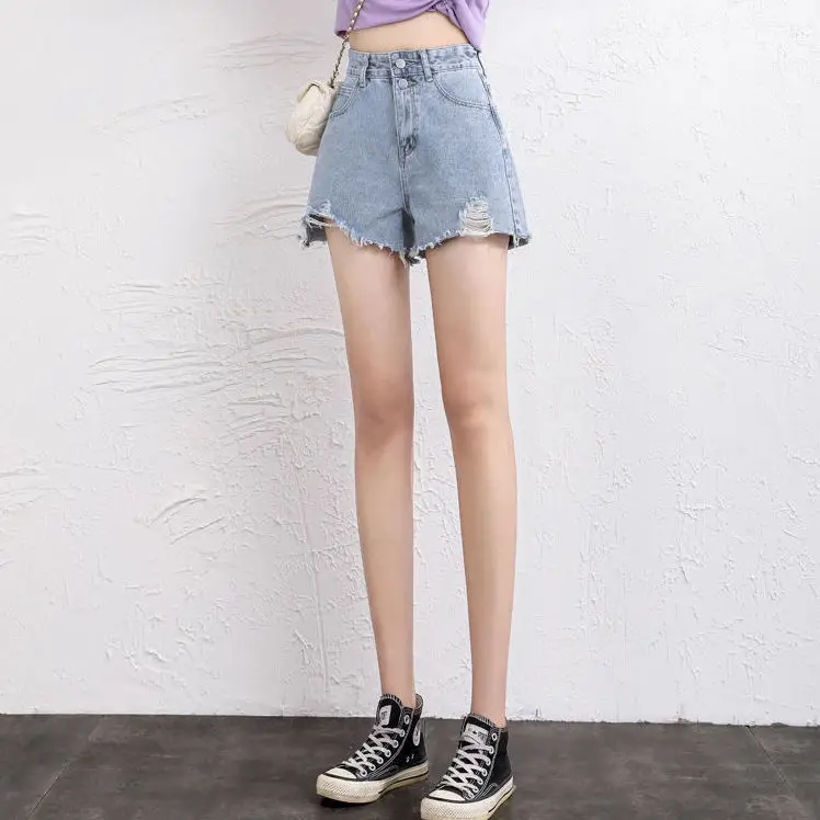 Women Denim Shorts High Waist Slimming 2021 - Image 7