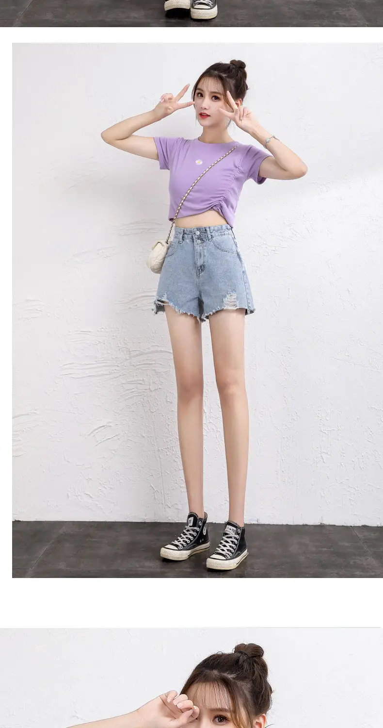 Women Denim Shorts High Waist Slimming 2021 — feature 13