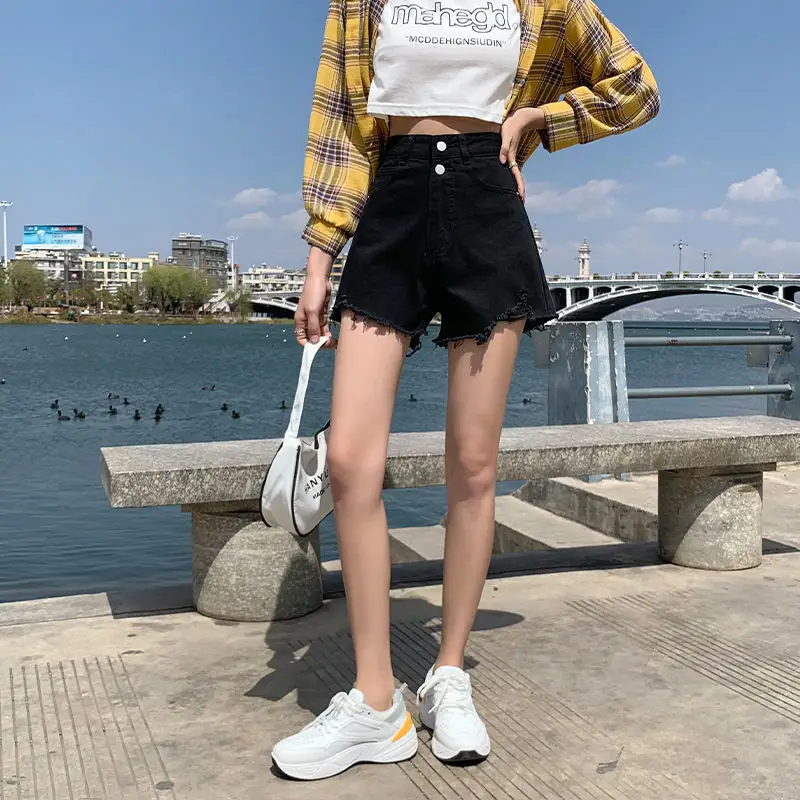 Women Denim Shorts High Waist Slimming 2021 - Image 3
