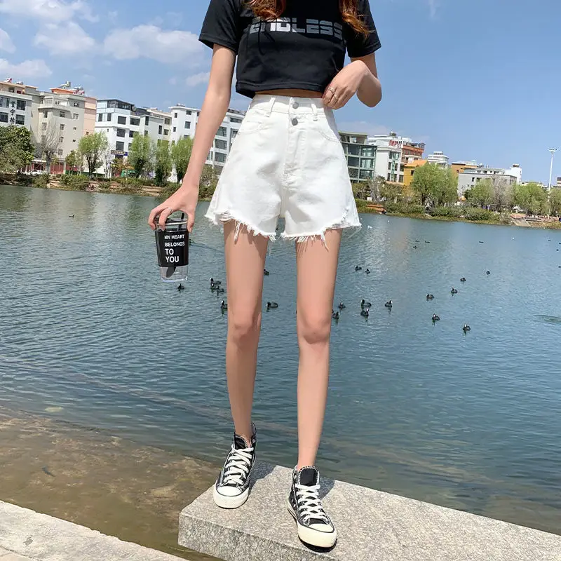 Women Denim Shorts High Waist Slimming 2021 - Image 4