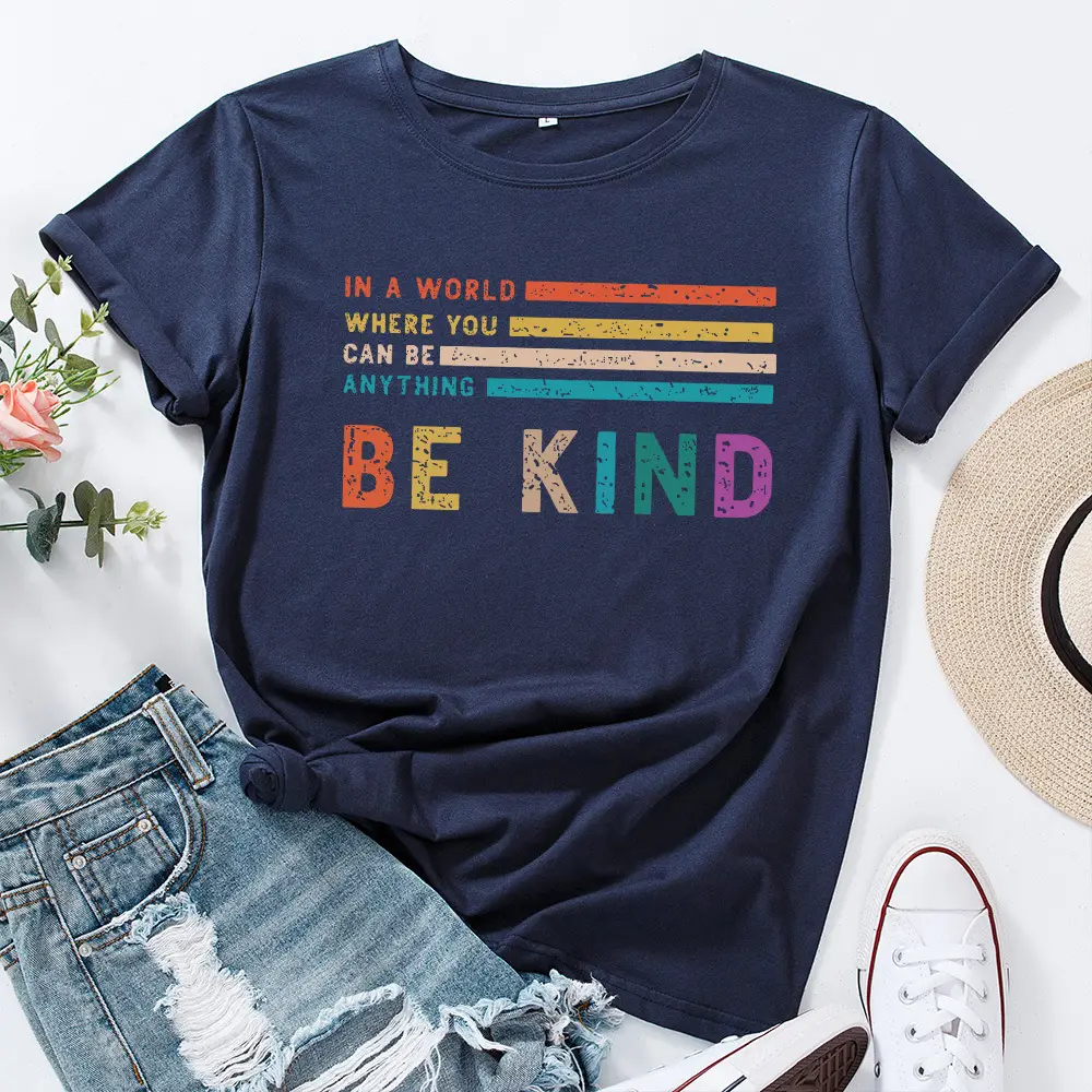 Green Letter Print T-Shirt for Women Loose Fit - Image 9