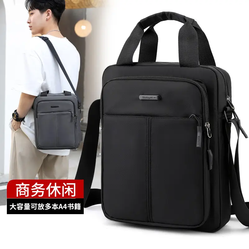 Men's Black Shoulder Bag Large Capacity 3 Colors