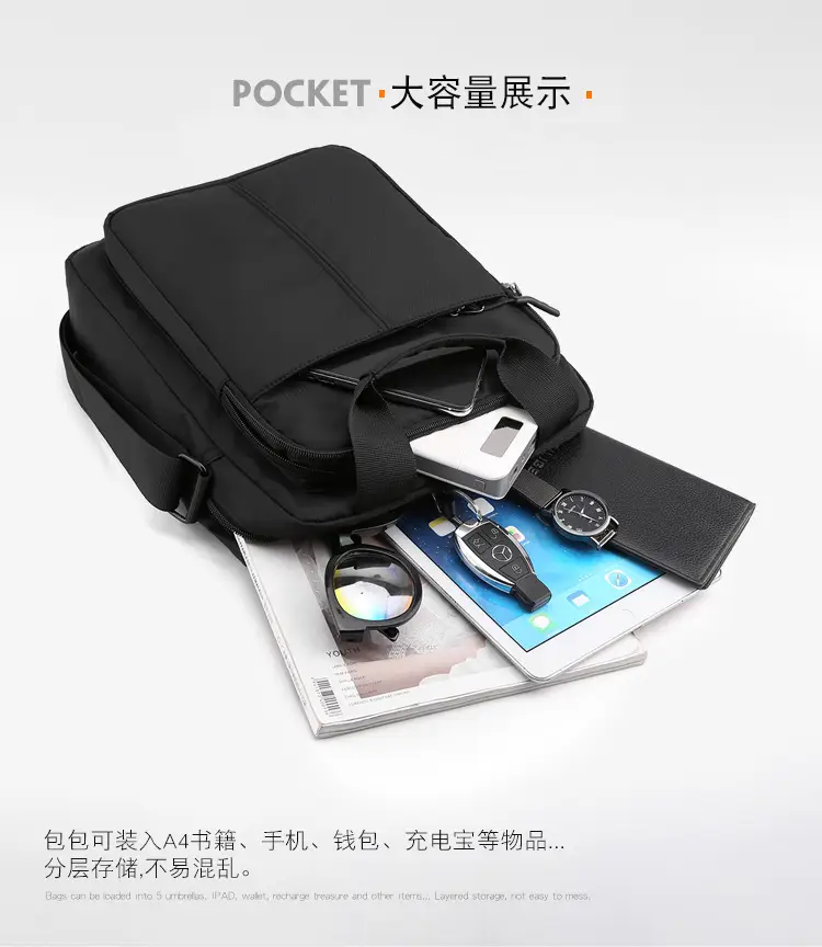Men's Black Shoulder Bag Large Capacity 3 Colors — feature 6