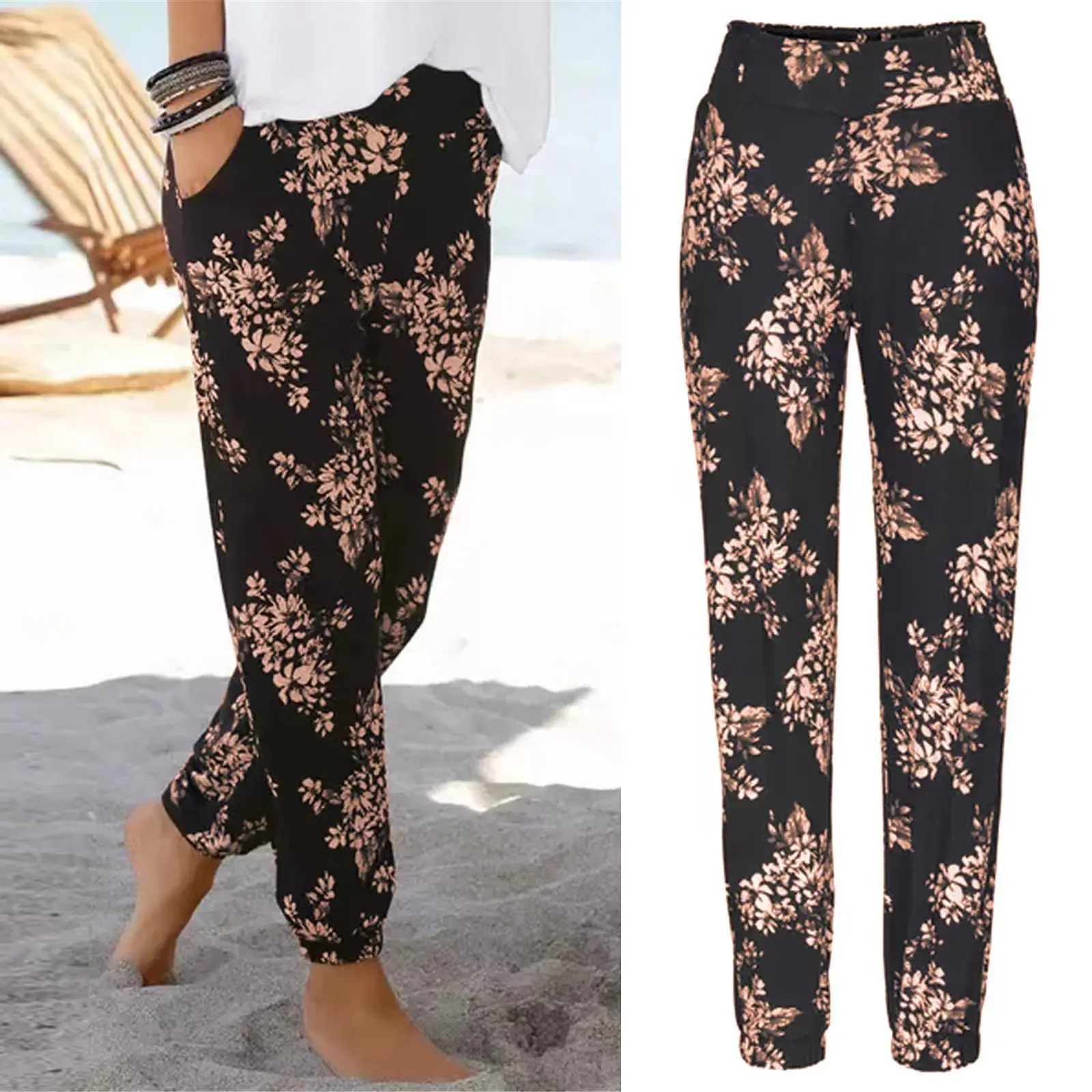 Women's Printed High Waist Casual Pants Summer - Image 6