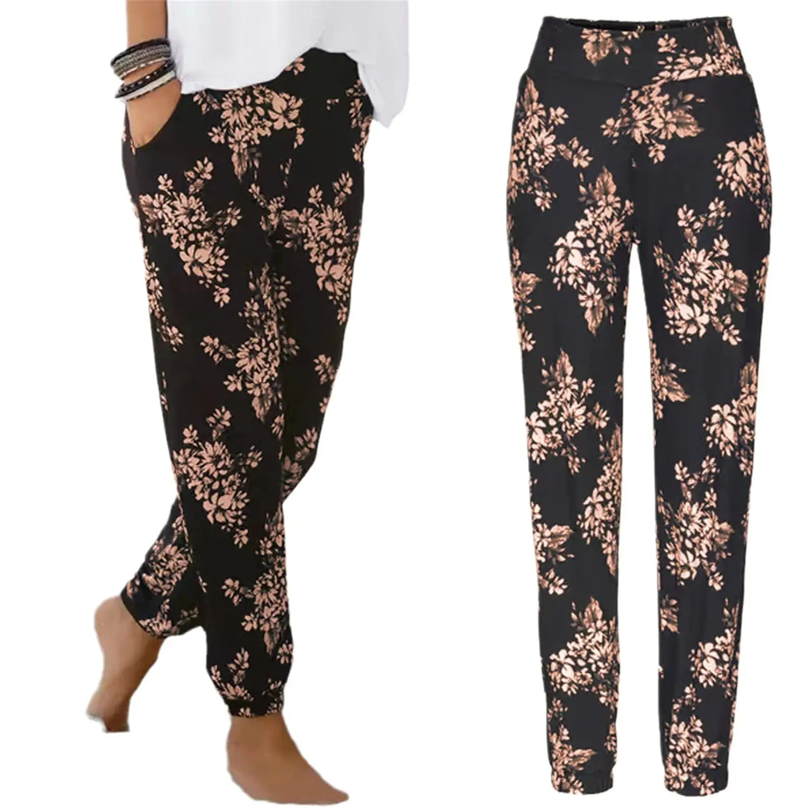 Women's Printed High Waist Casual Pants Summer - Image 3