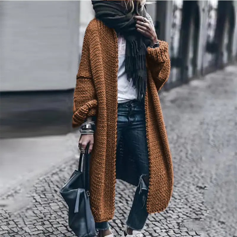 Long Sleeve Knitted Cardigan Blue Casual Wear - Image 10