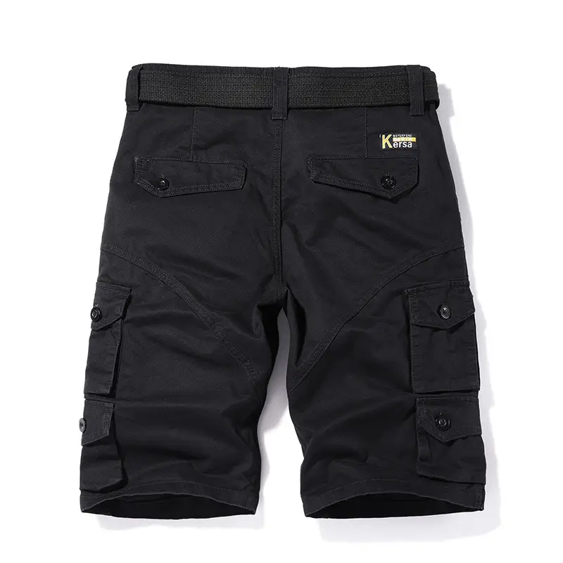 Men's Tan Cargo Shorts with Belt & 6-Pocket Design - Image 8