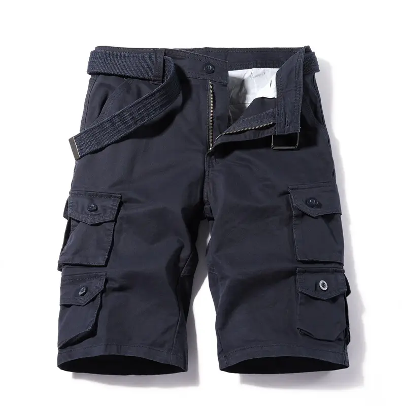 Men's Tan Cargo Shorts with Belt & 6-Pocket Design - Image 4