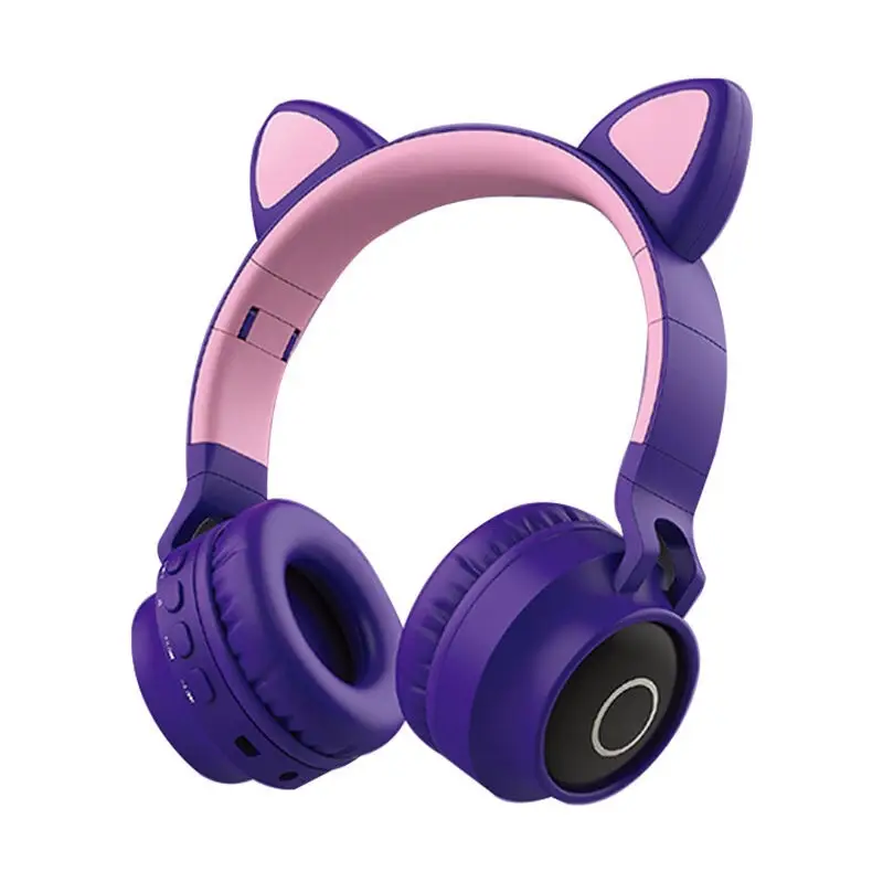 Cat Ears Bluetooth Headset Purple Wireless Mobile Phone