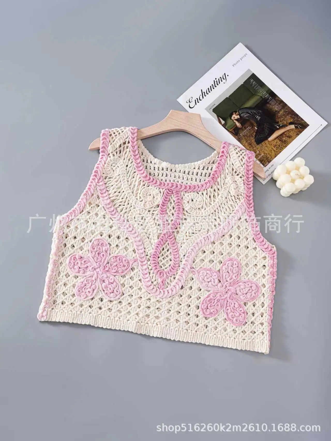 New Spring Women's Knitted Embroidery Vest Coat Ethnic Style
