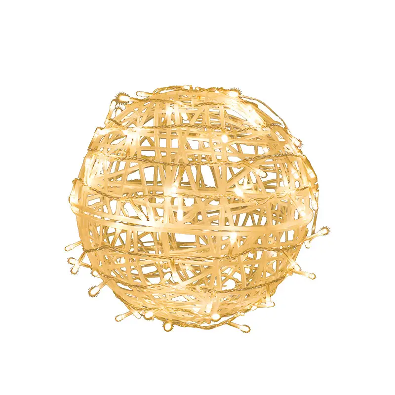 Outdoor Waterproof Rattan Ball Lamp String Decor - Image 5
